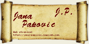 Jana Papović vizit kartica